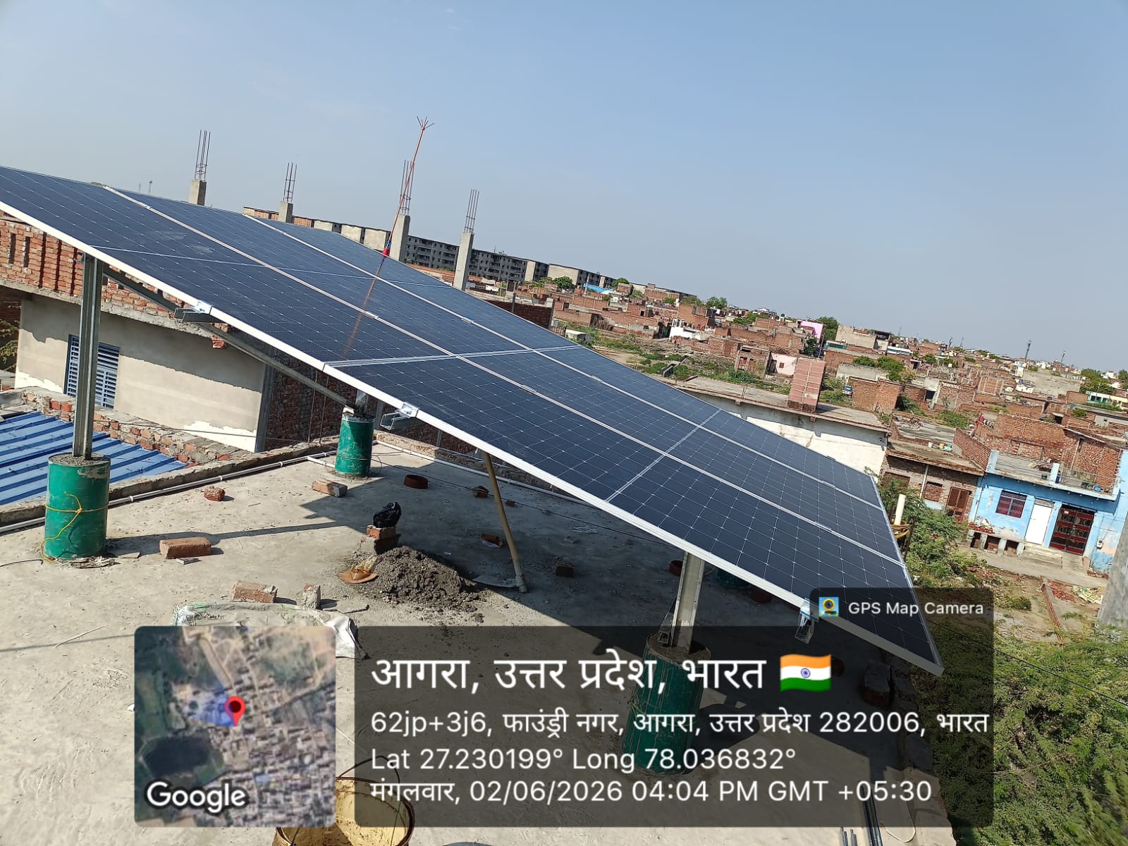 Large residential rooftop solar installation – Agra